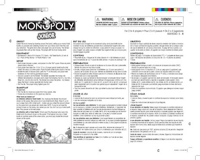 monopoly junior game instructions en francais