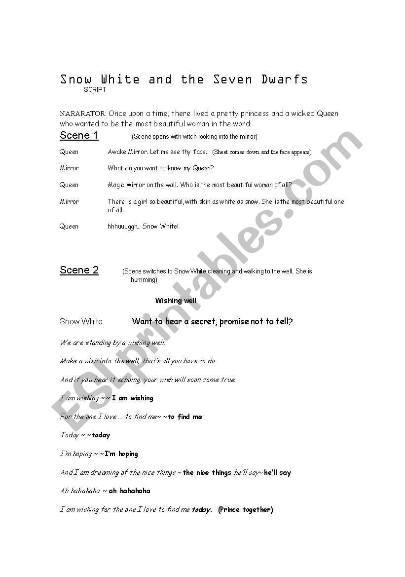 Snow white and the seven dwarfs script pdf