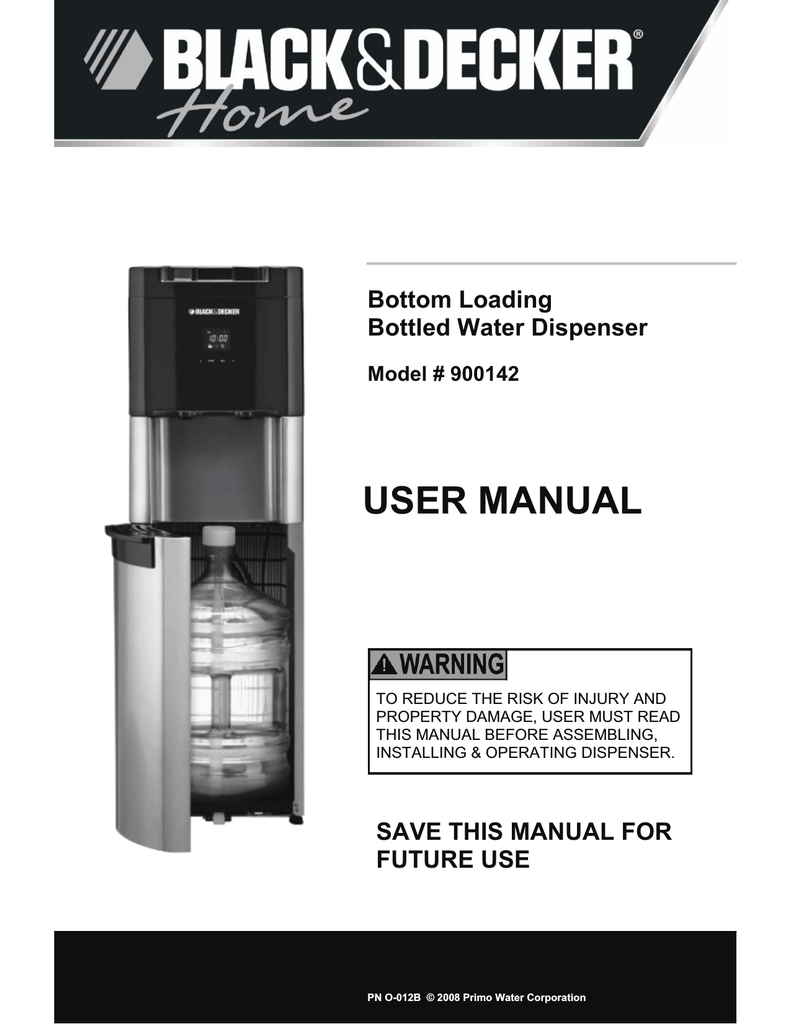 Black and decker water cooler manual