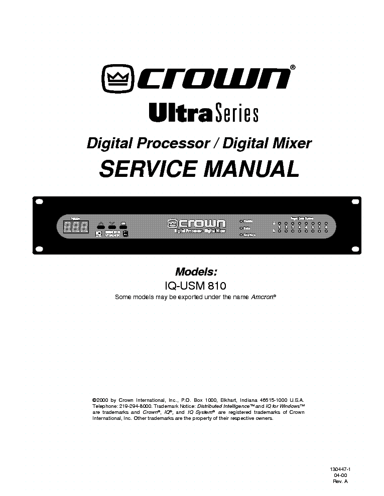 Crown xls 2500 manual pdf