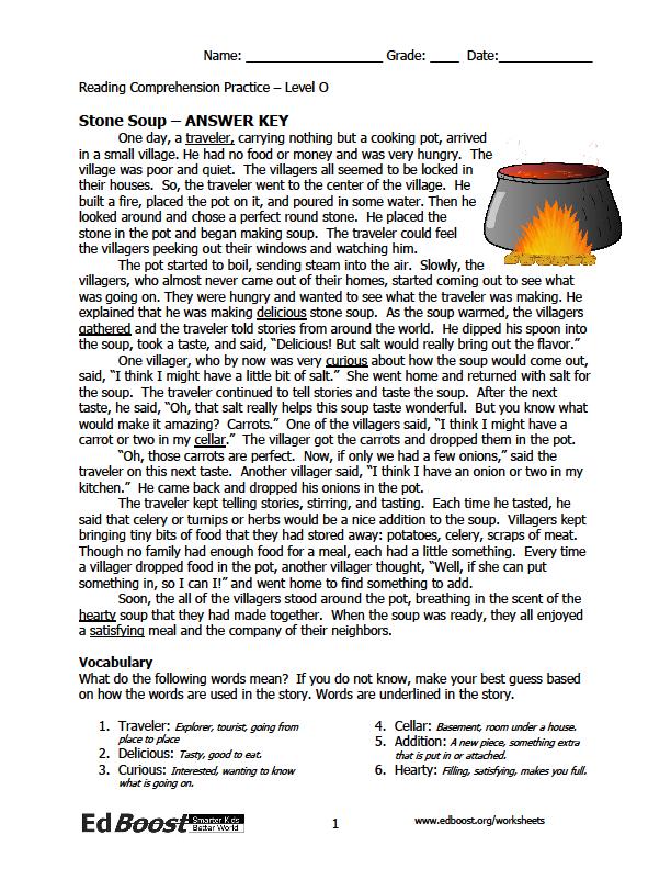 Reading comprehension worksheets grade 4 pdf