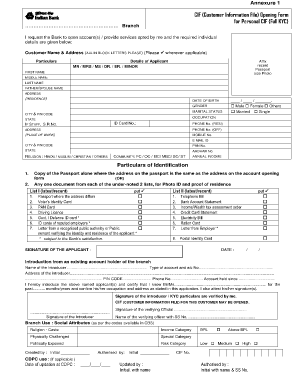 Indian overseas bank account opening form example