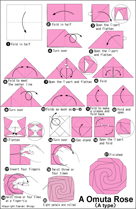 origami flower folding instructions