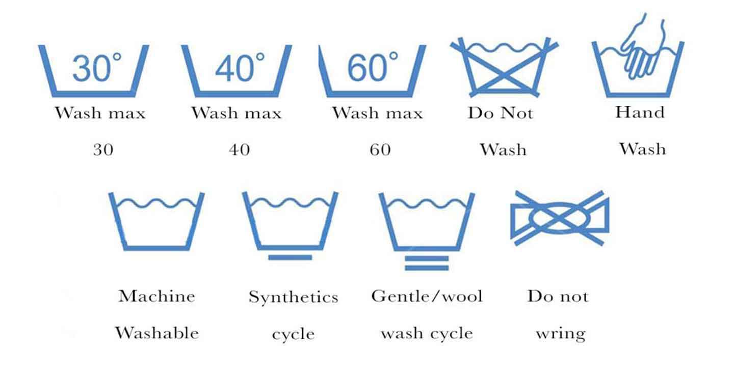 washing instruction symbols