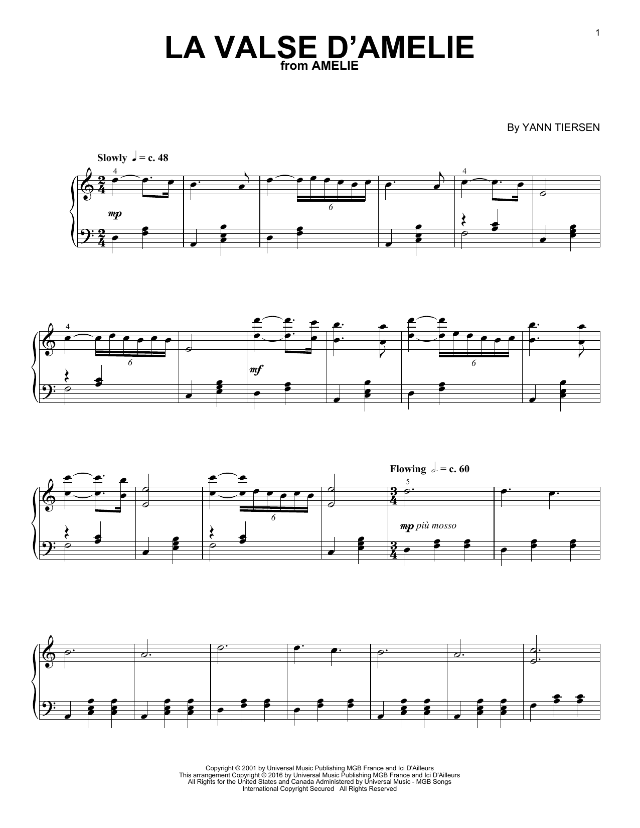 Yann tiersen amelie piano pdf
