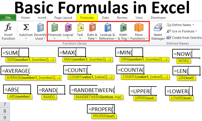Microsoft excel formulas list pdf download
