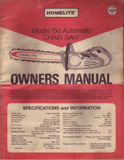 Homelite xl2 chainsaw owners manual