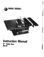 Black and decker table saw manual