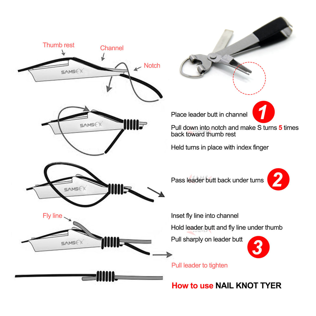 fishing knot tying tool instructions