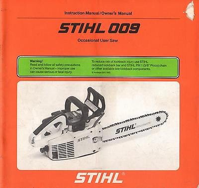 stihl 009 chainsaw service manual