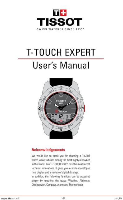 Tissot t touch titanium manual